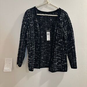 Chic Black and White tweed Women's Sweater